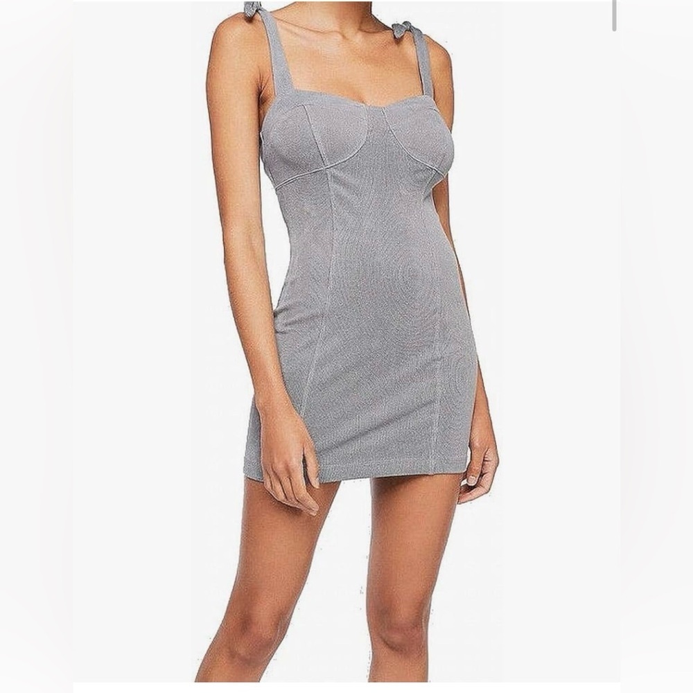 Free People Gray Bustier Bodycon Mini Dress